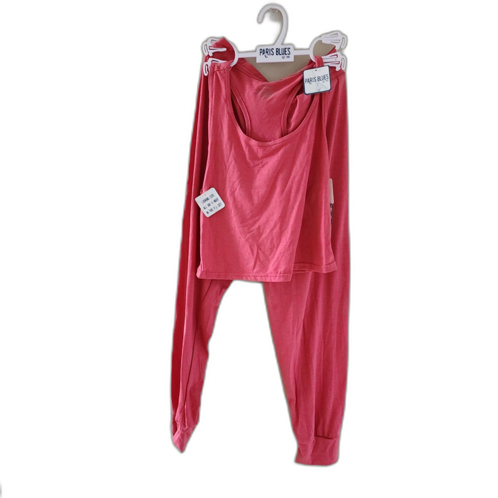 NWT Paris Blues 2-Piece Pajama Set Coral Pink Tank Top Pants